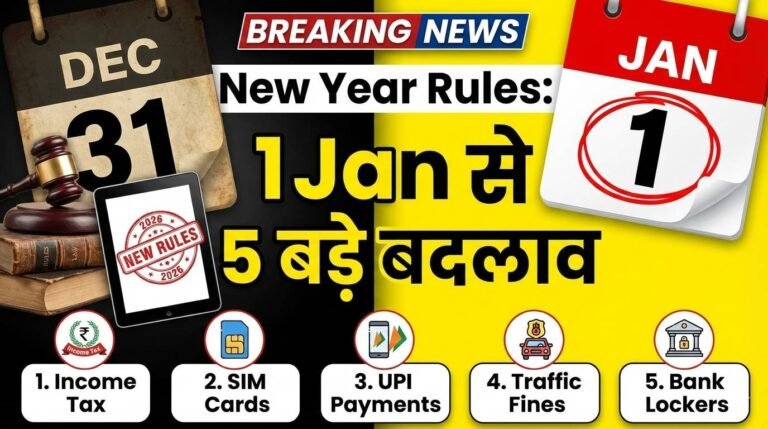 New Year Rules: 1 Jan से 5 बड़े बदलाव