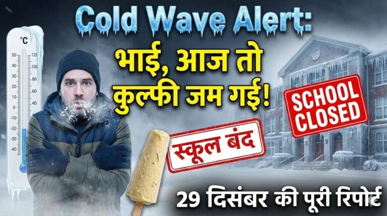 Cold Wave Alert: भाई, आज तो कुल्फी जम गई! स्कूल बंद 29 दिसंबर की पूरी रिपोर्ट